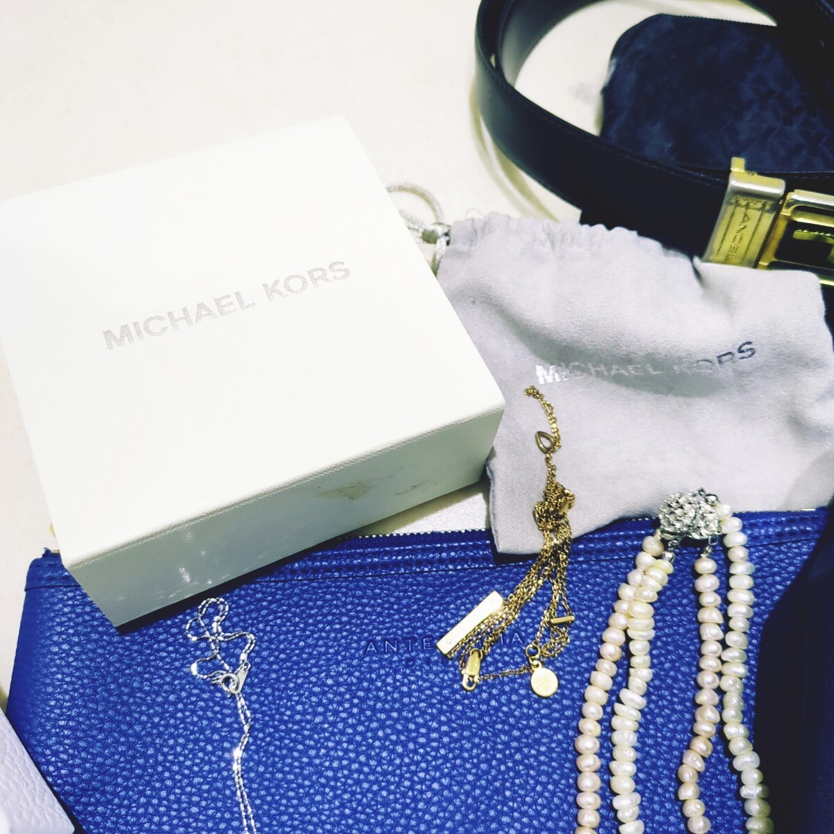 1円スタート 雑貨まとめ Dior ディオール マイケルコース イヴサンローラン ロベルタ アンテプリマ ルネ Rene パール 財布 ネックレス 13点_画像2