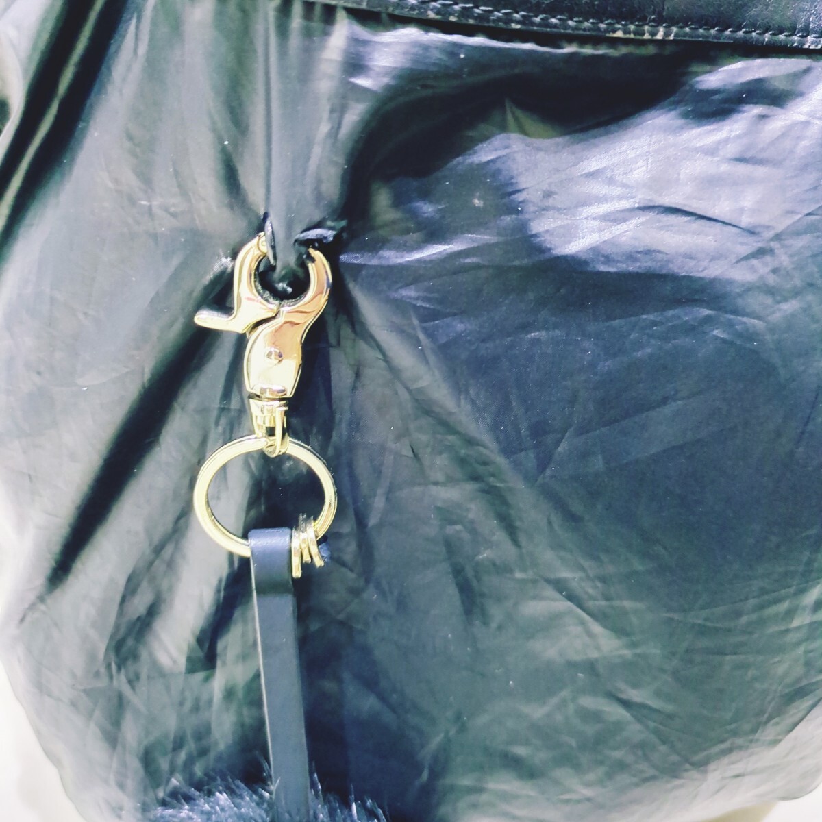 1円〜【SEE BY CHLOE】シーバイクロエ ナイロン トートバッグ ハリネズミ チャーム付き バック 鞄 軽量 ハンドバッグ 黒 ブラック_画像4