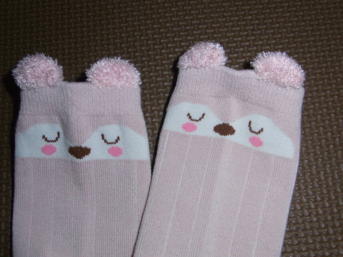 ★美品★可愛い女の子★サーモンピンク色★リスちゃん★ハイソックス★靴下★りりな★サイズ22cm★_画像2