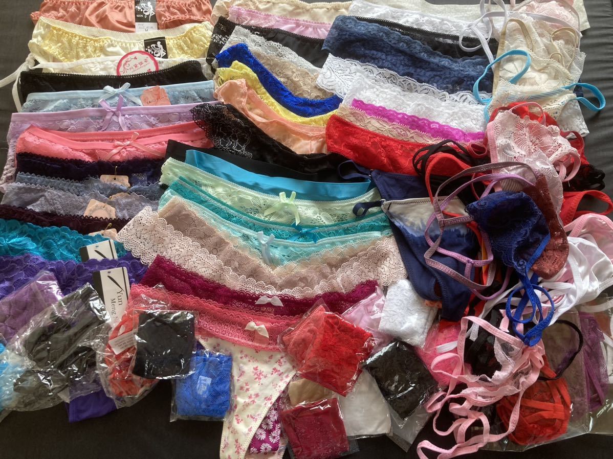 大量セット レディースショーツ&Tバック サイズ色々50枚セット　福袋_画像1