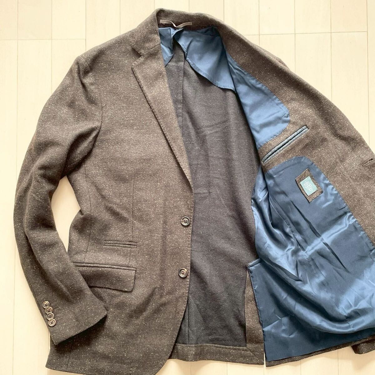 【2XLサイズ位 希少 美品】 eleventy テーラードジャケット シルク混 イレブンティー 52 ビジネス 通勤 仕事 セットアップ メンズ_画像1