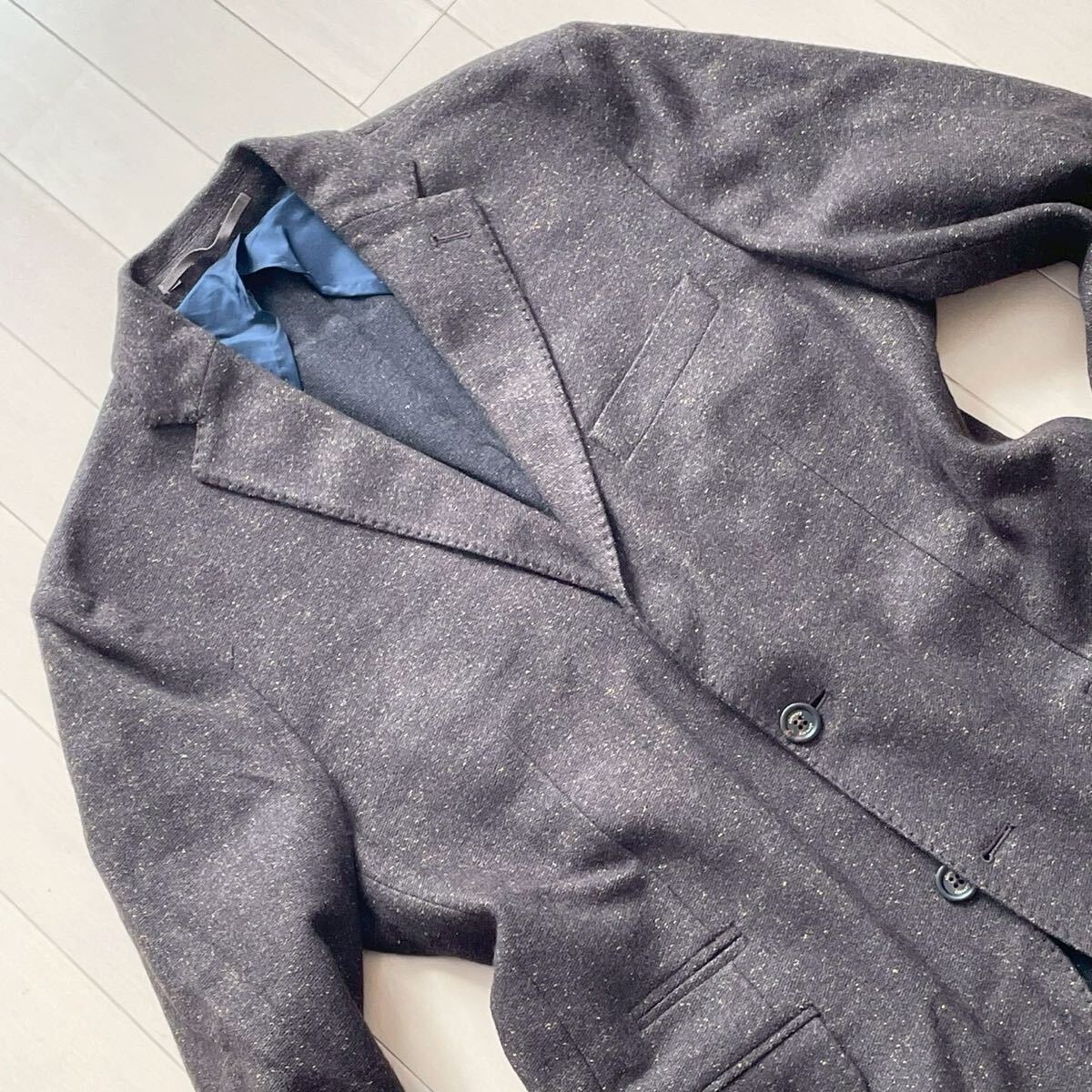 【2XLサイズ位 希少 美品】 eleventy テーラードジャケット シルク混 イレブンティー 52 ビジネス 通勤 仕事 セットアップ メンズ_画像3