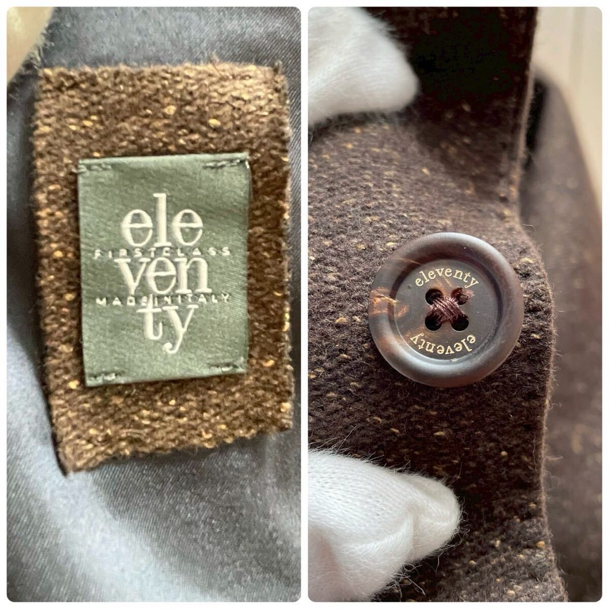 【2XLサイズ位 希少 美品】 eleventy テーラードジャケット シルク混 イレブンティー 52 ビジネス 通勤 仕事 セットアップ メンズ_画像7