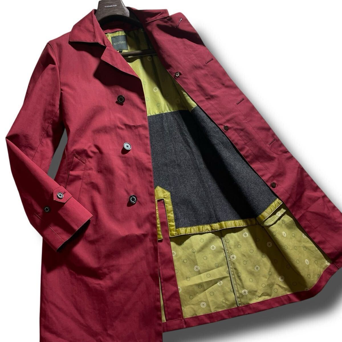 【極美品 希少色 入手困難 XL】MACKINTOSH マッキントッシュ フィロソフィー ゴム引きコート ステンカラー ライナー ロング丈 アウター _画像1