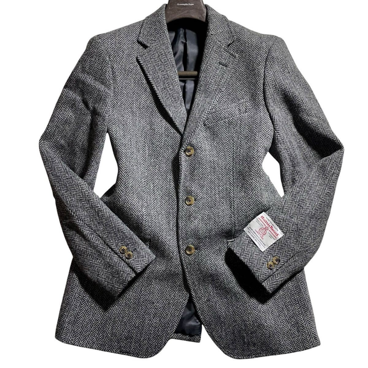 【未使用 袖タグ付 希少XL 】 Harris Tweed OXFORD CLASSIC ハリスツイード テーラードジャケット ヘリンボーン アンコン スーツ LL メンズ_画像3