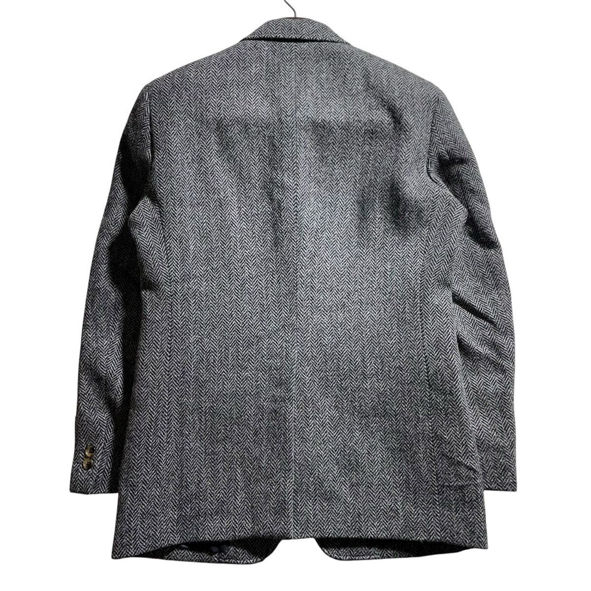 【未使用 袖タグ付 希少XL 】 Harris Tweed OXFORD CLASSIC ハリスツイード テーラードジャケット ヘリンボーン アンコン スーツ LL メンズ_画像4