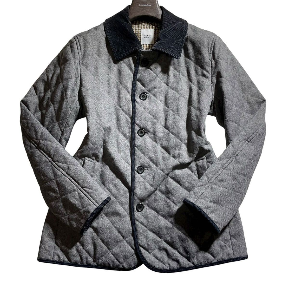 【極美品 希少L 現行タグ】TAKEO KIKUCHI タケオキクチ キルティングジャケット アウター ブルゾン コート 襟コーデュロイ 切替 ビジネス_画像3
