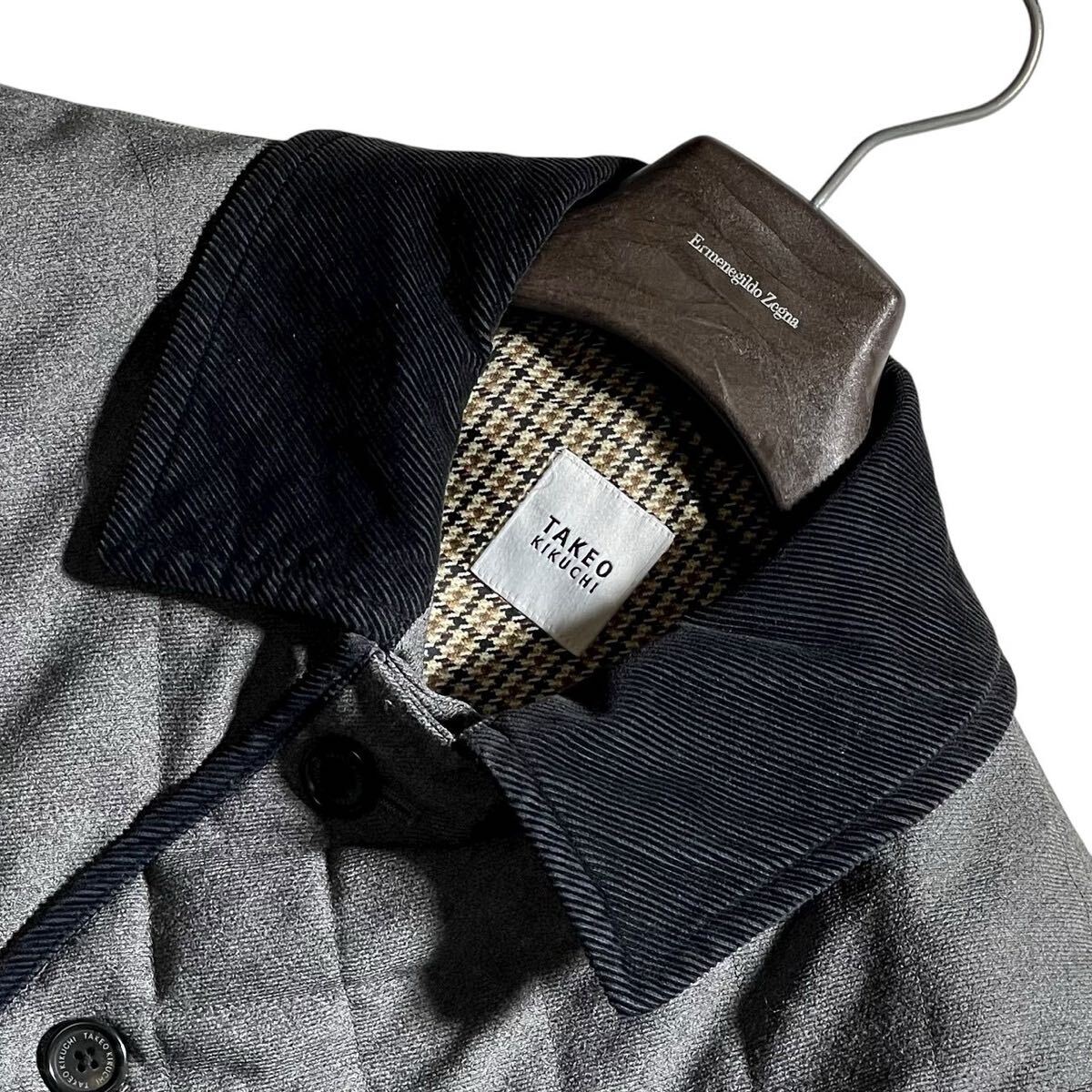 【極美品 希少L 現行タグ】TAKEO KIKUCHI タケオキクチ キルティングジャケット アウター ブルゾン コート 襟コーデュロイ 切替 ビジネス_画像5