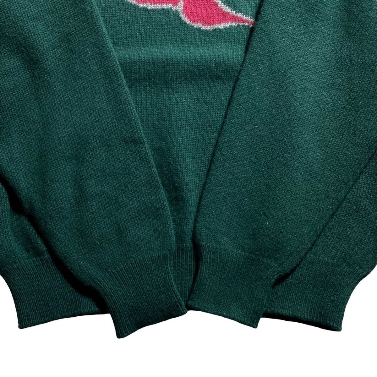 【極美品 希少XL位 カシミヤ級の手触り】ETRO エトロ ニット セーター ロゴ ペガサス アンゴラ ヴァージンウール グリーン クリーニング済_画像5