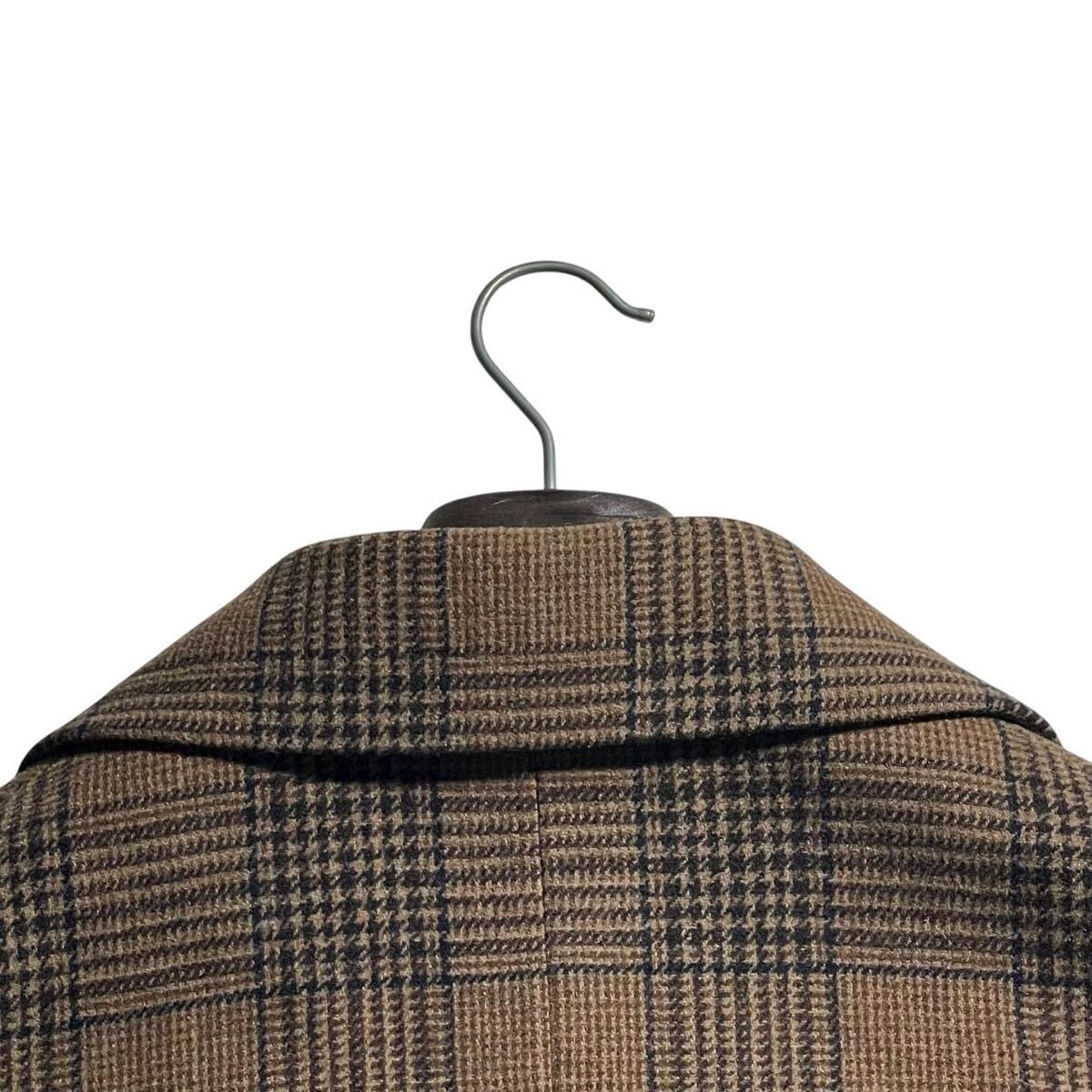 【未使用級 希少XL位 イタリア製MIDA社生地】 TAKEO KIKUCHI タケオキクチ チェスターコート ロング チェック柄 GIGATEX アウター ブルゾン_画像6