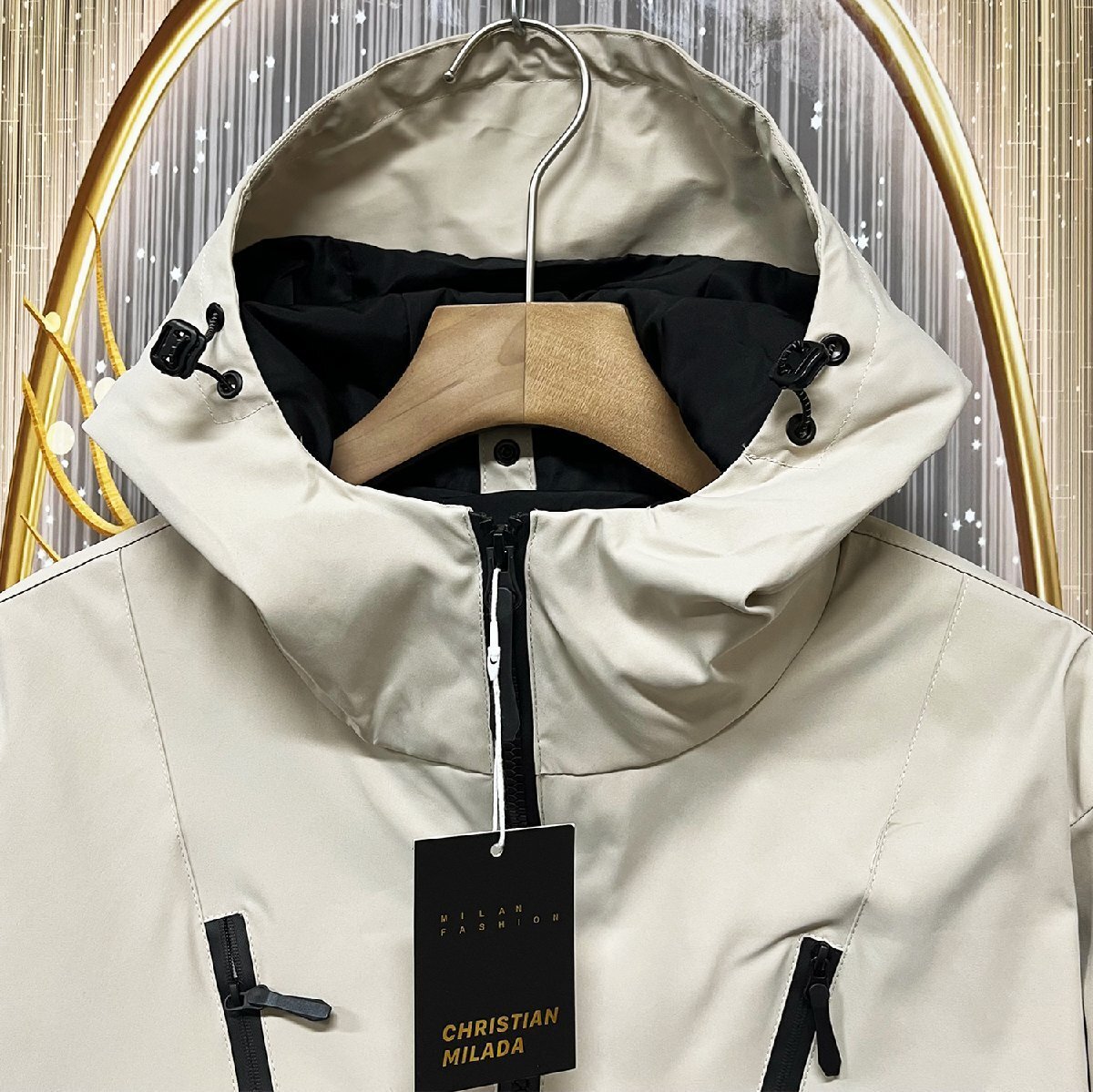 定価6万★christian milada・ミラノ発・ジャケット★撥水 上品 防風 マウンテンパーカー ブルゾン アウトドア スポーツウェア 秋冬 2XL/52_画像4