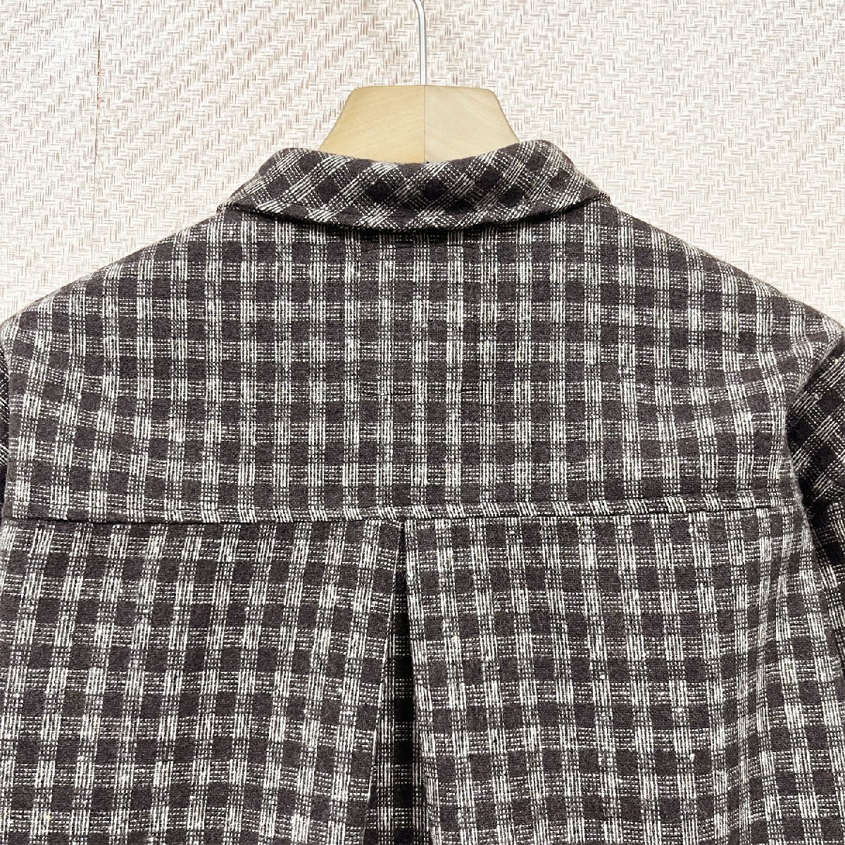 逸品ヨーロッパ製※定価4万◆ブルガリア発※RISELIN 長袖シャツ 綿混 個性 ソフト 保温 チェック柄 折り襟 ジャケット トップス 春秋 XL/50_画像5