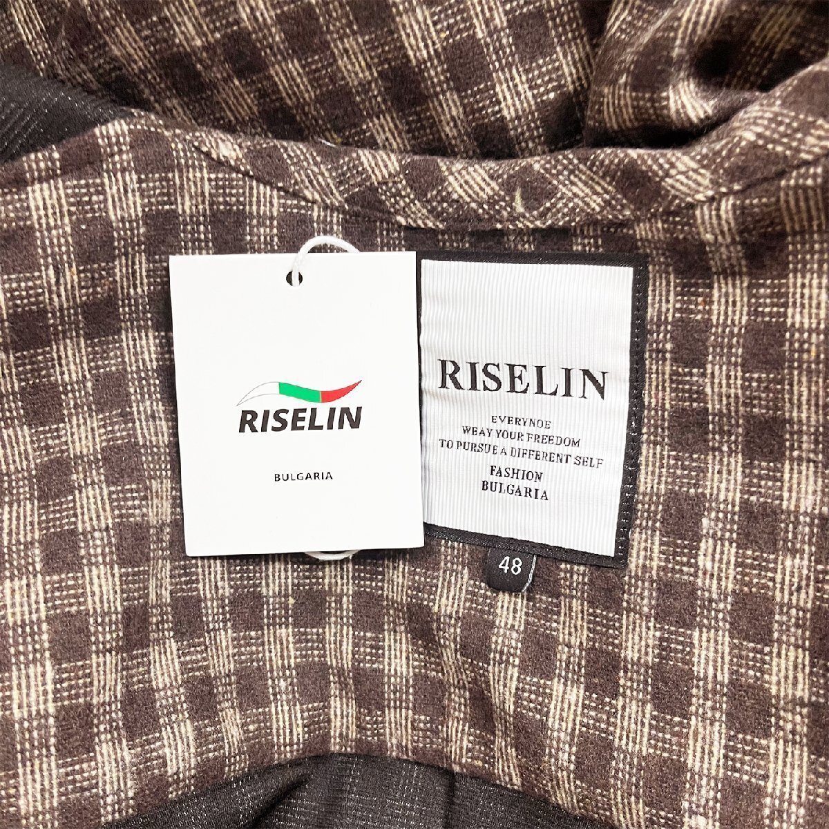 逸品ヨーロッパ製※定価4万◆ブルガリア発※RISELIN 長袖シャツ 綿混 個性 ソフト 保温 チェック柄 折り襟 ジャケット トップス 春秋 XL/50_画像9