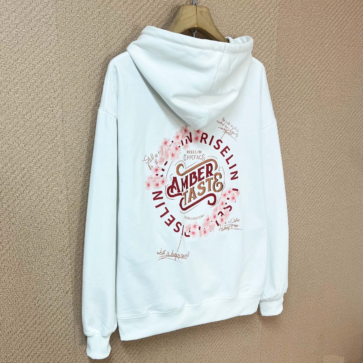 上品ヨーロッパ製※定価4万◆ブルガリア発※RISELIN パーカー 綿100％ 保温 ソフト 花柄 スウェット プルオーバー トップス 秋冬 XL/50_画像9