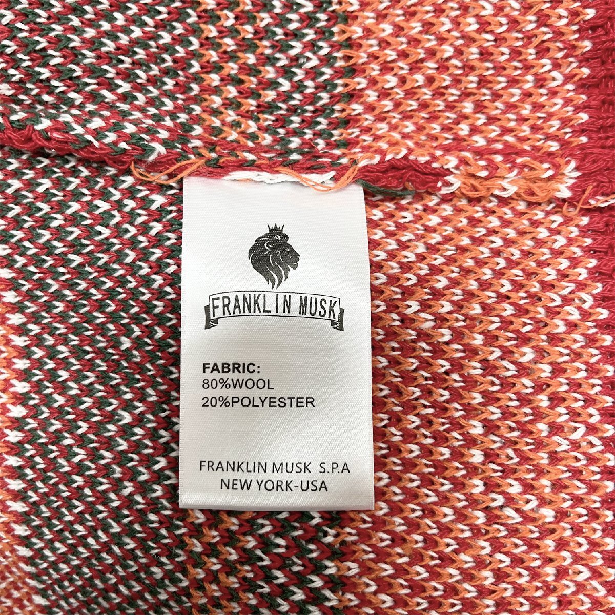 高級 定価5万 FRANKLIN MUSK・アメリカ・ニューヨーク発 セーター 上品 ストレッチ 防寒 保温 総柄 クリスマス ニット アメカジ サイズ4_画像9