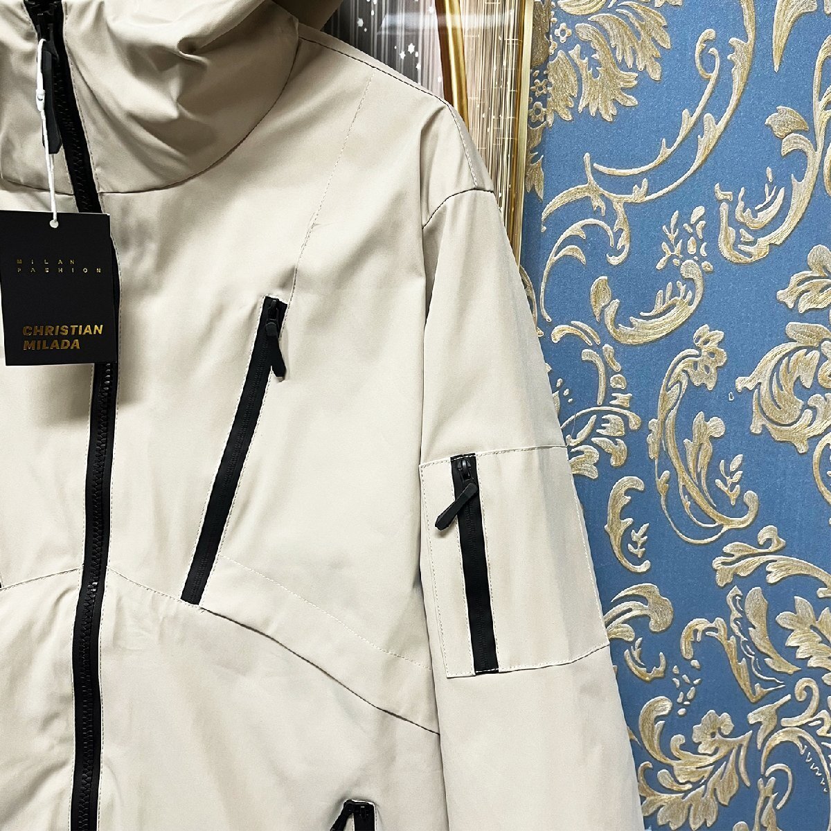 定価6万★christian milada・ミラノ発・ジャケット★撥水 上品 防風 マウンテンパーカー ブルゾン アウトドア スポーツウェア 秋冬 2XL/52_画像6