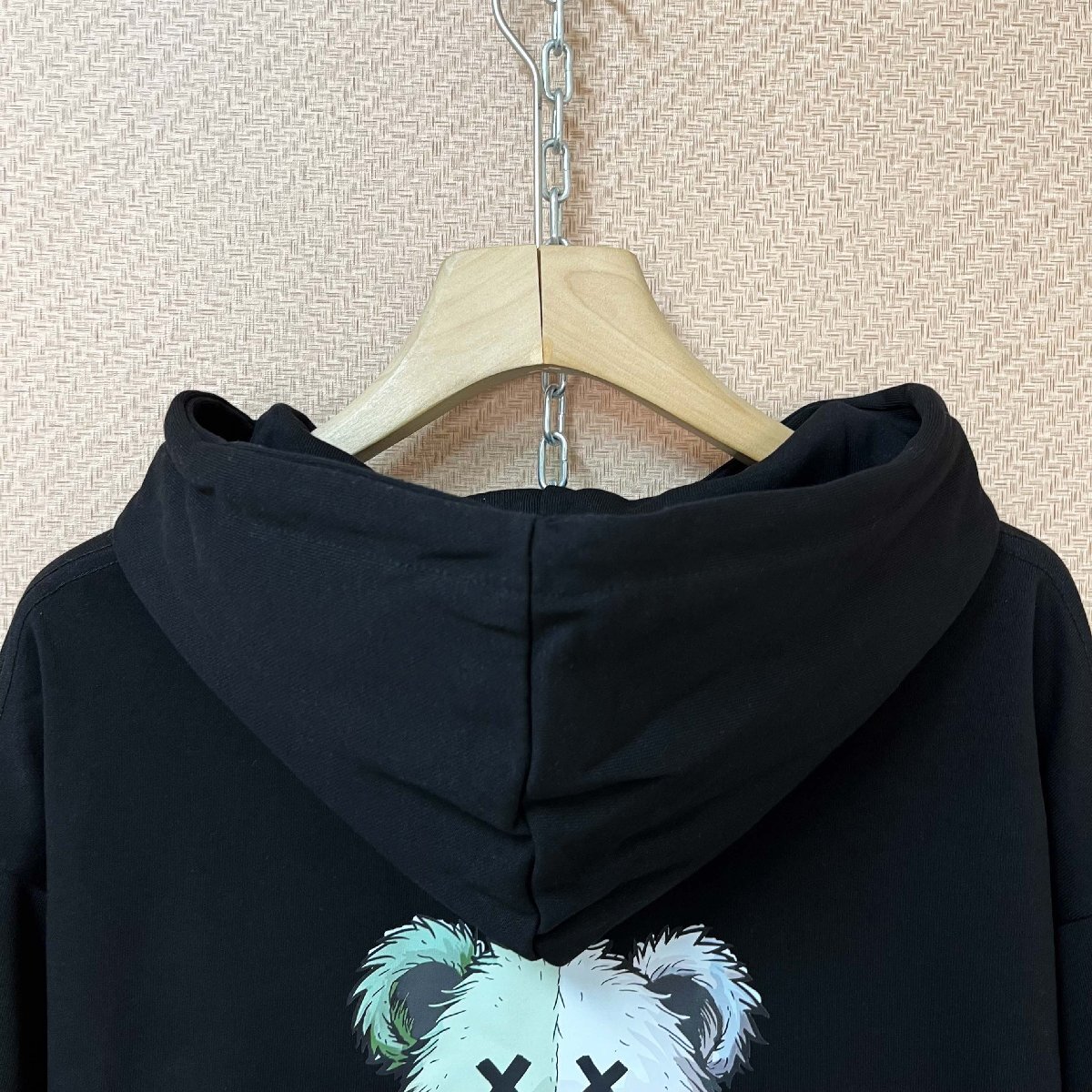 個性ヨーロッパ製※定価4万◆ブルガリア発※RISELIN パーカー コットン100％ ソフト 保温 クマ柄 ロゴ スウェット 長袖 カジュアル 2XL/52_画像4