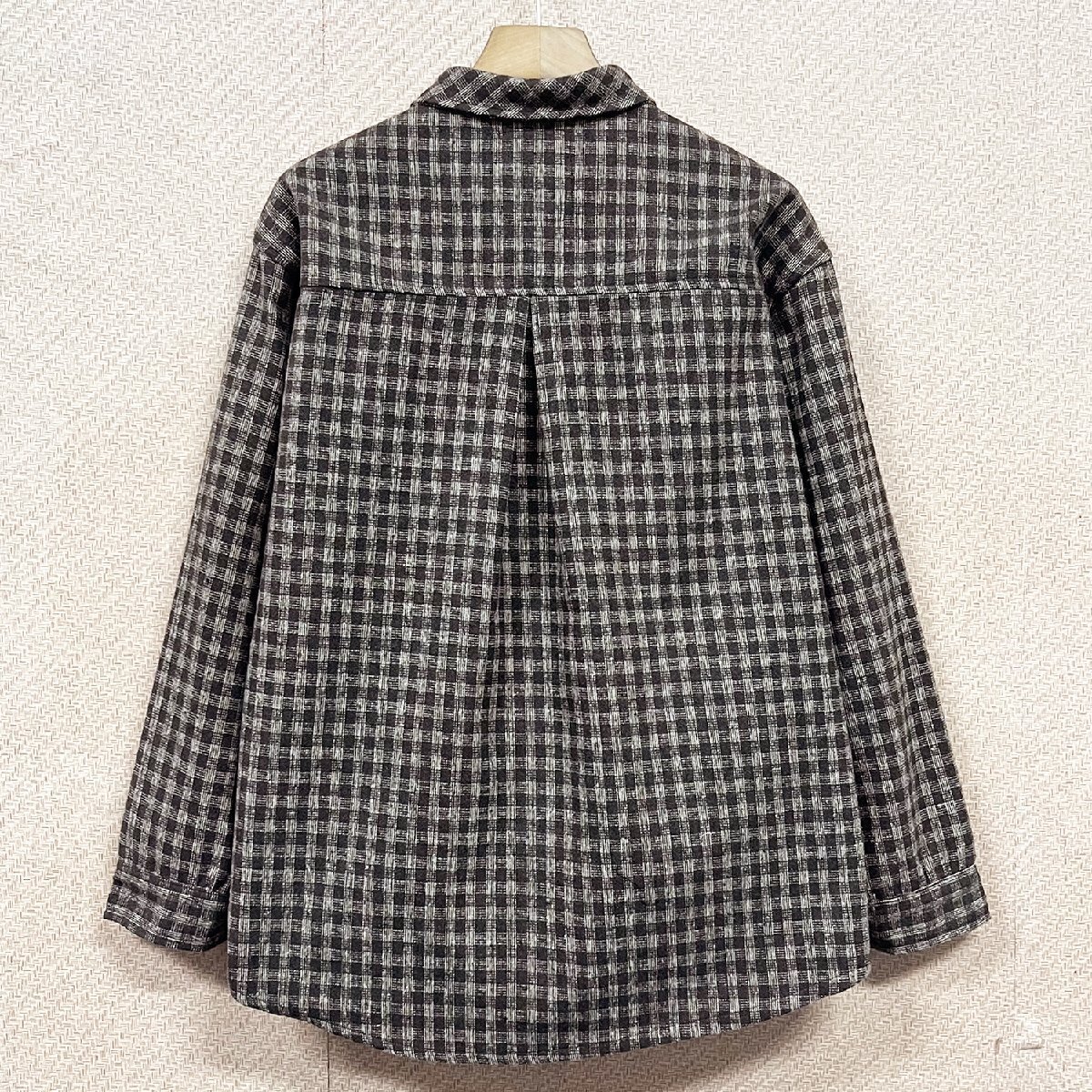 逸品ヨーロッパ製※定価4万◆ブルガリア発※RISELIN 長袖シャツ 綿混 個性 ソフト 保温 チェック柄 折り襟 ジャケット トップス 春秋 XL/50_画像2