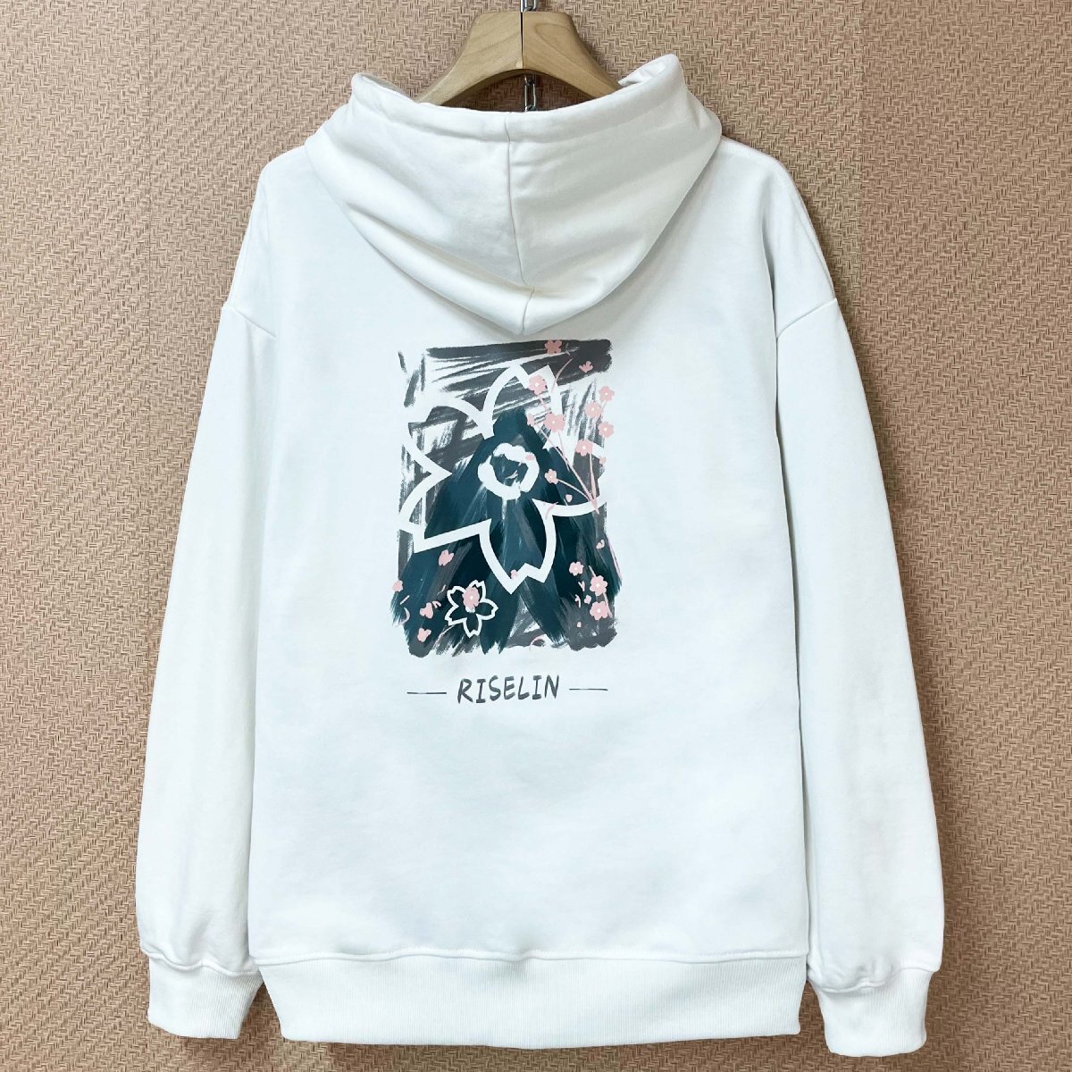 逸品ヨーロッパ製※定価4万◆ブルガリア発※RISELIN パーカー 綿100％ ソフト 花柄 スウェット トップス カジュアル 男女兼用 日常 XL/50_画像1