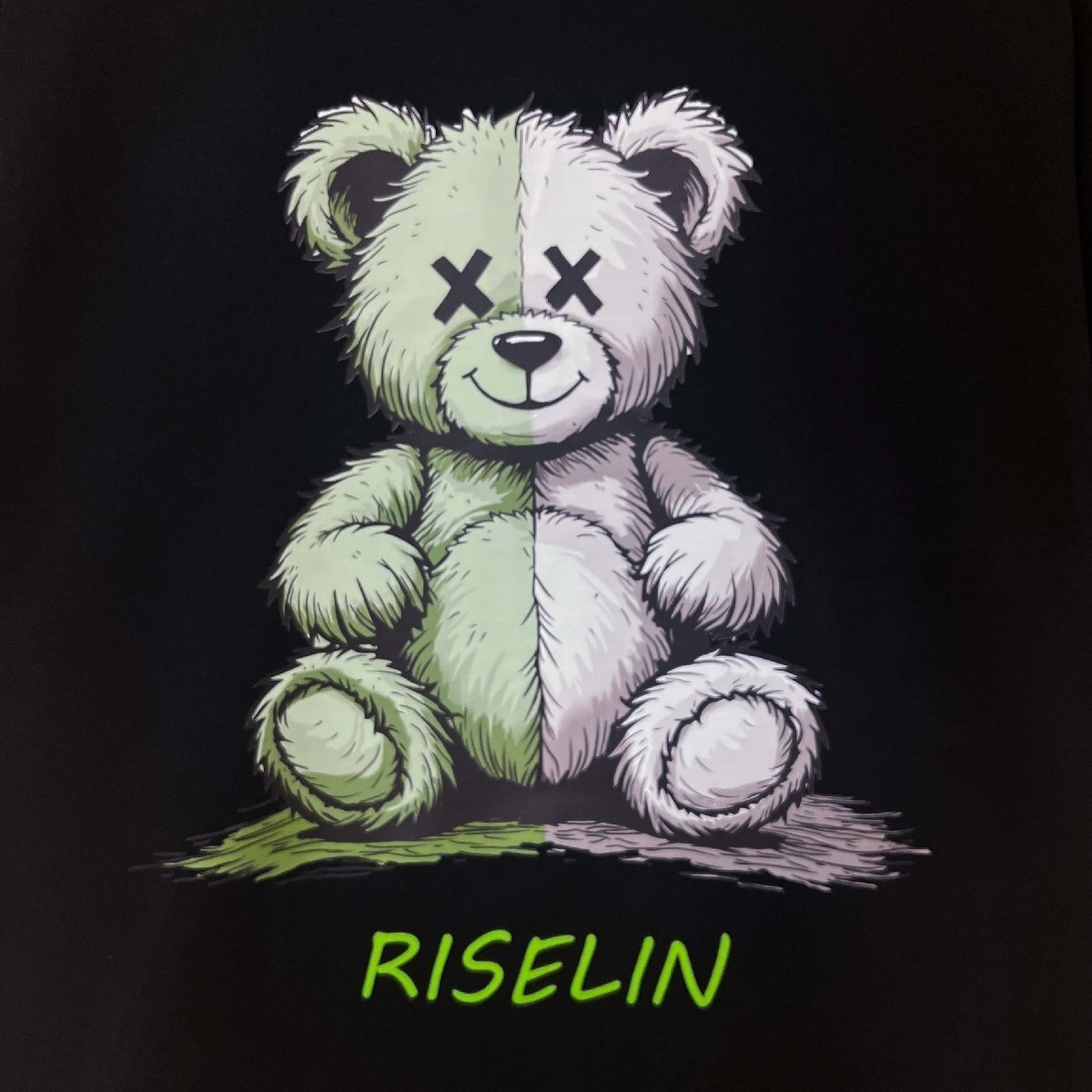 個性ヨーロッパ製※定価4万◆ブルガリア発※RISELIN パーカー コットン100％ ソフト 保温 クマ柄 ロゴ スウェット 長袖 カジュアル 2XL/52_画像5