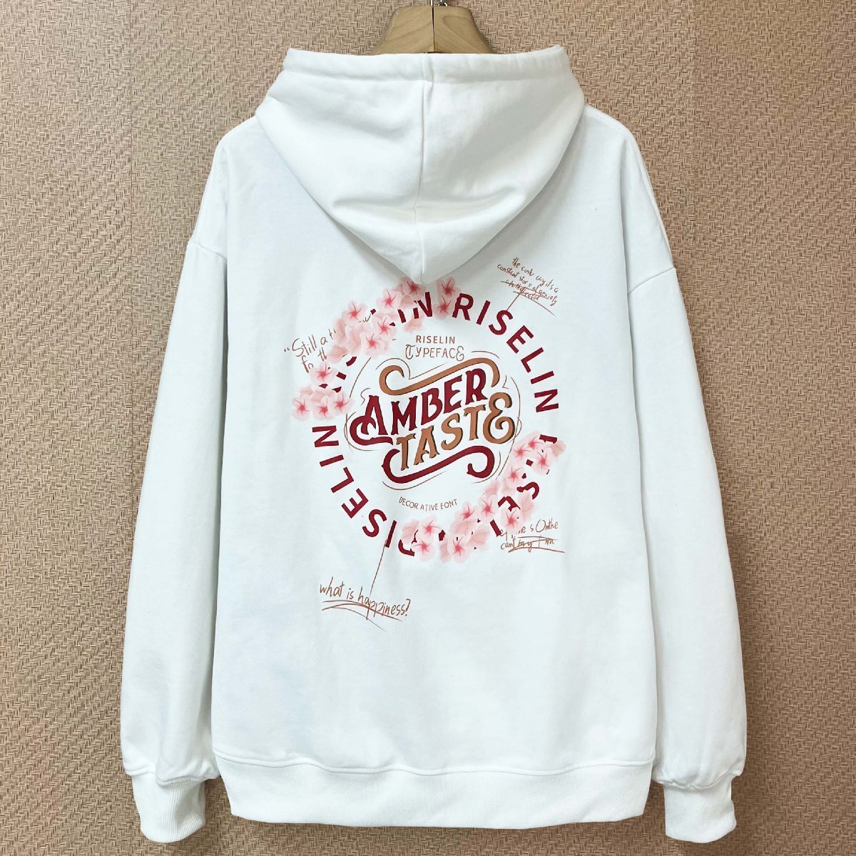 上品ヨーロッパ製※定価4万◆ブルガリア発※RISELIN パーカー 綿100％ 保温 ソフト 花柄 スウェット プルオーバー トップス 秋冬 XL/50_画像1