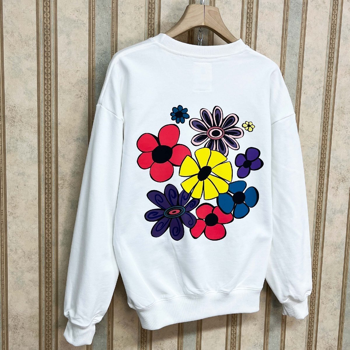 個性 定価4万 FRANKLIN MUSK・アメリカ・ニューヨーク発 トレーナー 綿100% 柔らか 保温 花柄 綺麗 カットソー カジュアル 普段着 サイズ4_画像9