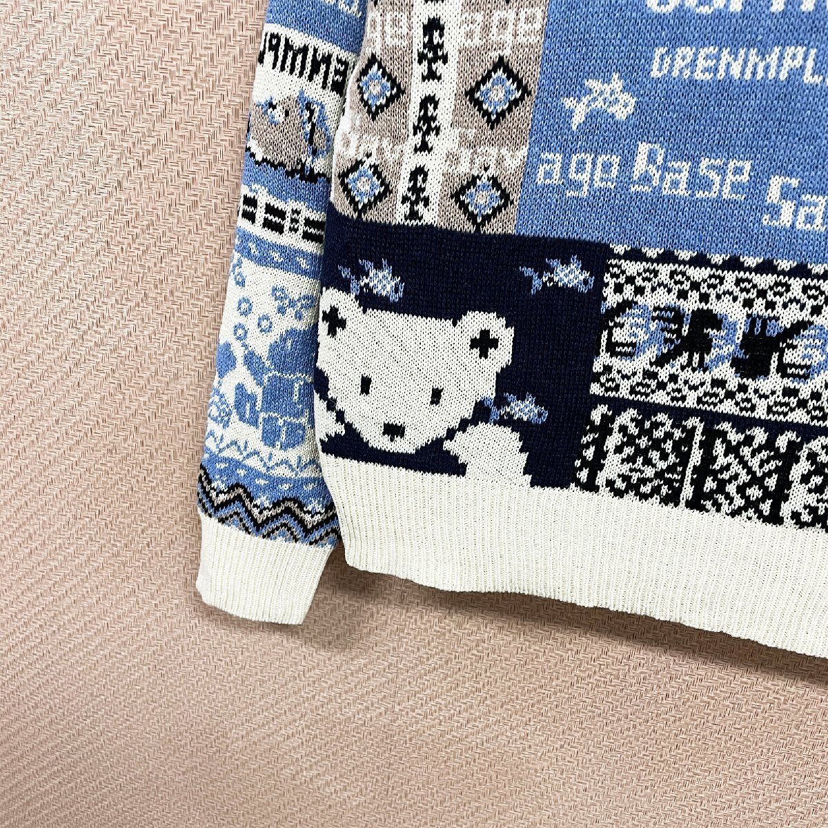 個性 ヨーロッパ製※定価5万◆ブルガリア発※RISELIN セーター ニット 上質 ソフト 暖かい 遊び心 総柄 刺繍 トップス クリスマス XL/50_画像6