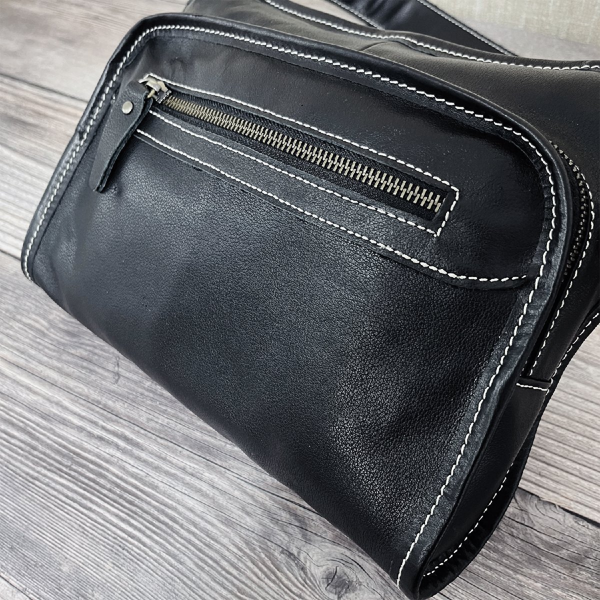 個性 ショルダーバッグ 定価12万 FRANKLIN MUSK・アメリカ・ニューヨーク発 高級本革 牛革 2way 斜め掛け クロスボディバッグ メンズ_画像3