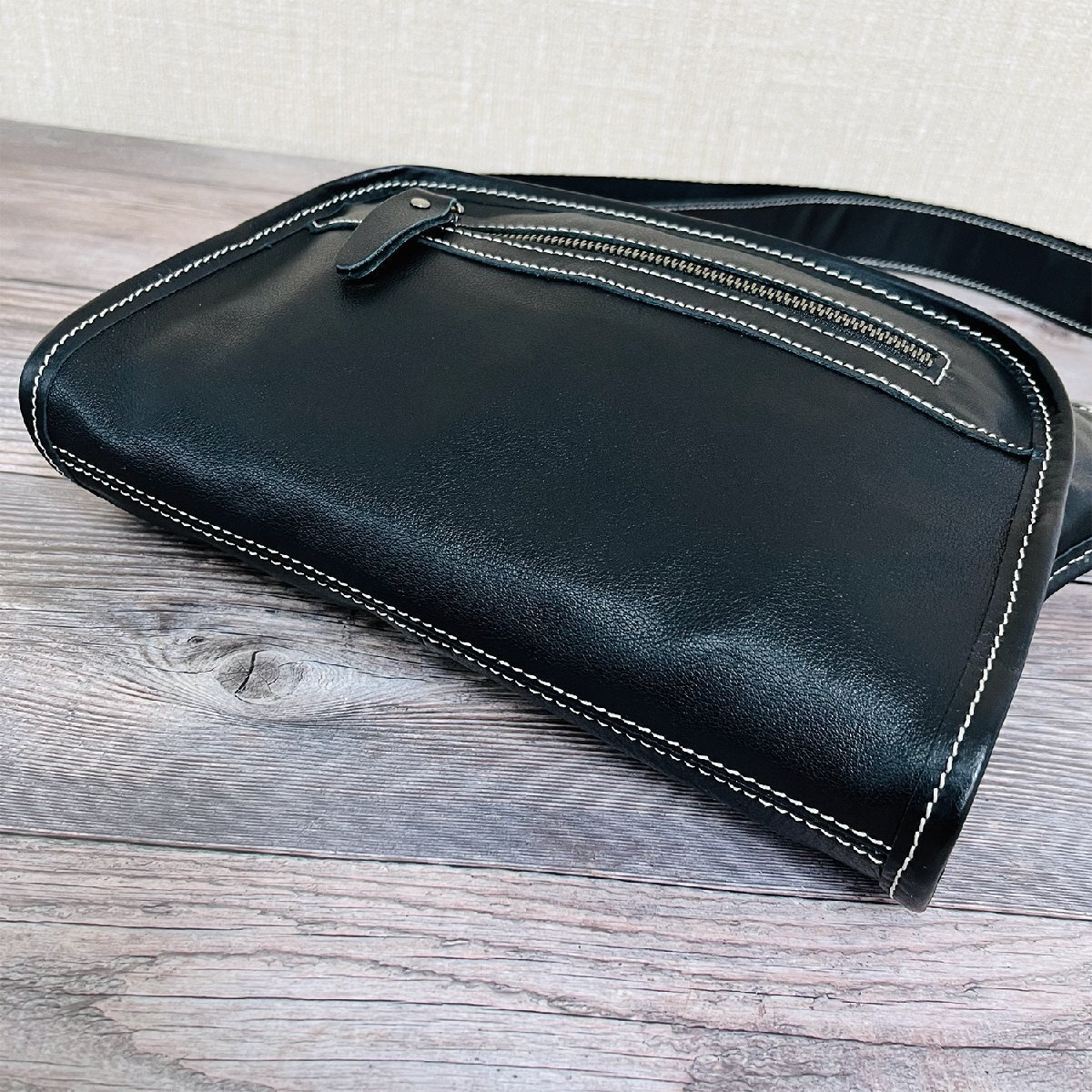 個性 ショルダーバッグ 定価12万 FRANKLIN MUSK・アメリカ・ニューヨーク発 高級本革 牛革 2way 斜め掛け クロスボディバッグ メンズ_画像6