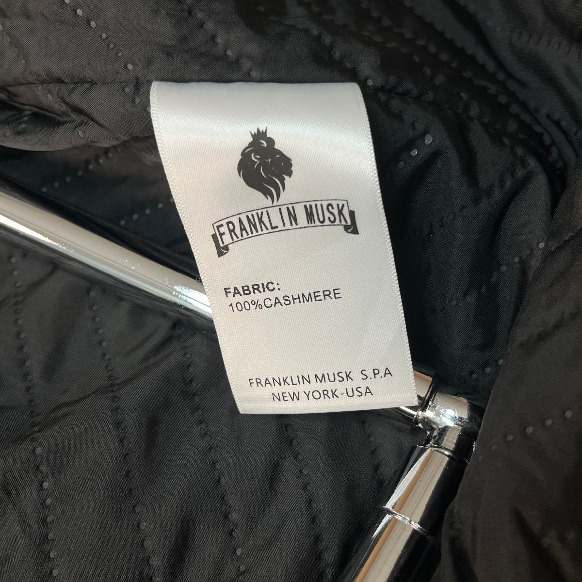 高級 定価7万 FRANKLIN MUSK・アメリカ・ニューヨーク発 ジャケット カシミア100% 防寒 ソフト キラキラ シンプル アウター 秋冬 サイズ1_画像10