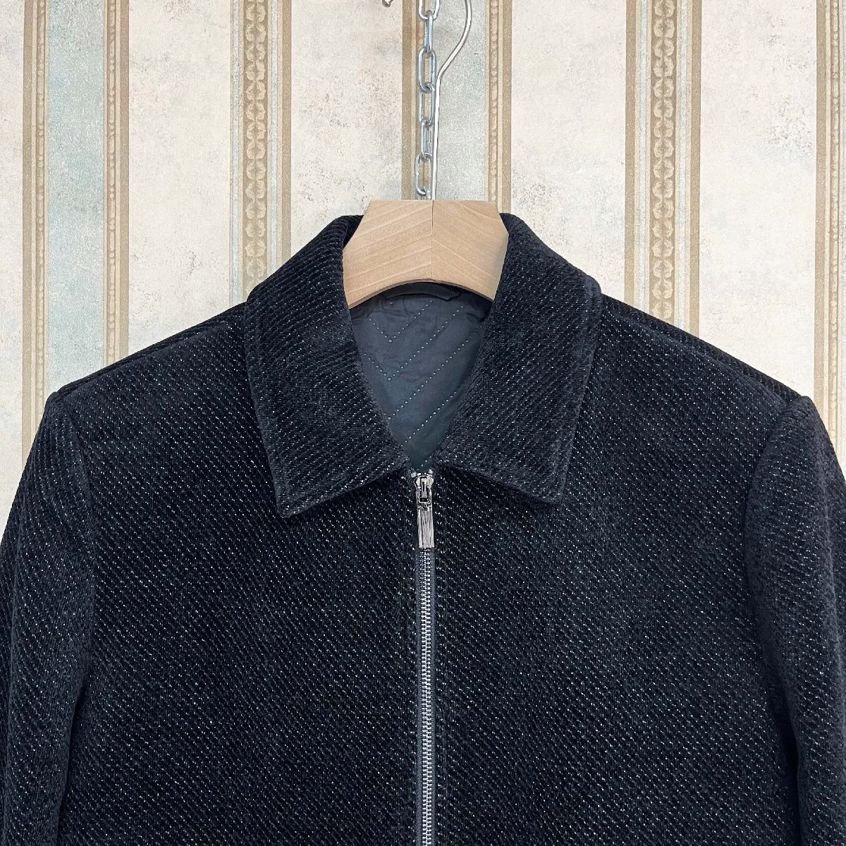 高級 定価7万 FRANKLIN MUSK・アメリカ・ニューヨーク発 ジャケット カシミア100% 防寒 ソフト キラキラ シンプル アウター 秋冬 サイズ1_画像4