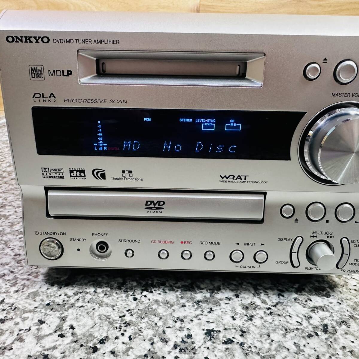 ONKYO　オンキョー　FR-7GXDV　DVD/MD　チューナー　アンプ 　現状品　本体のみ　オーディオ機器_画像2