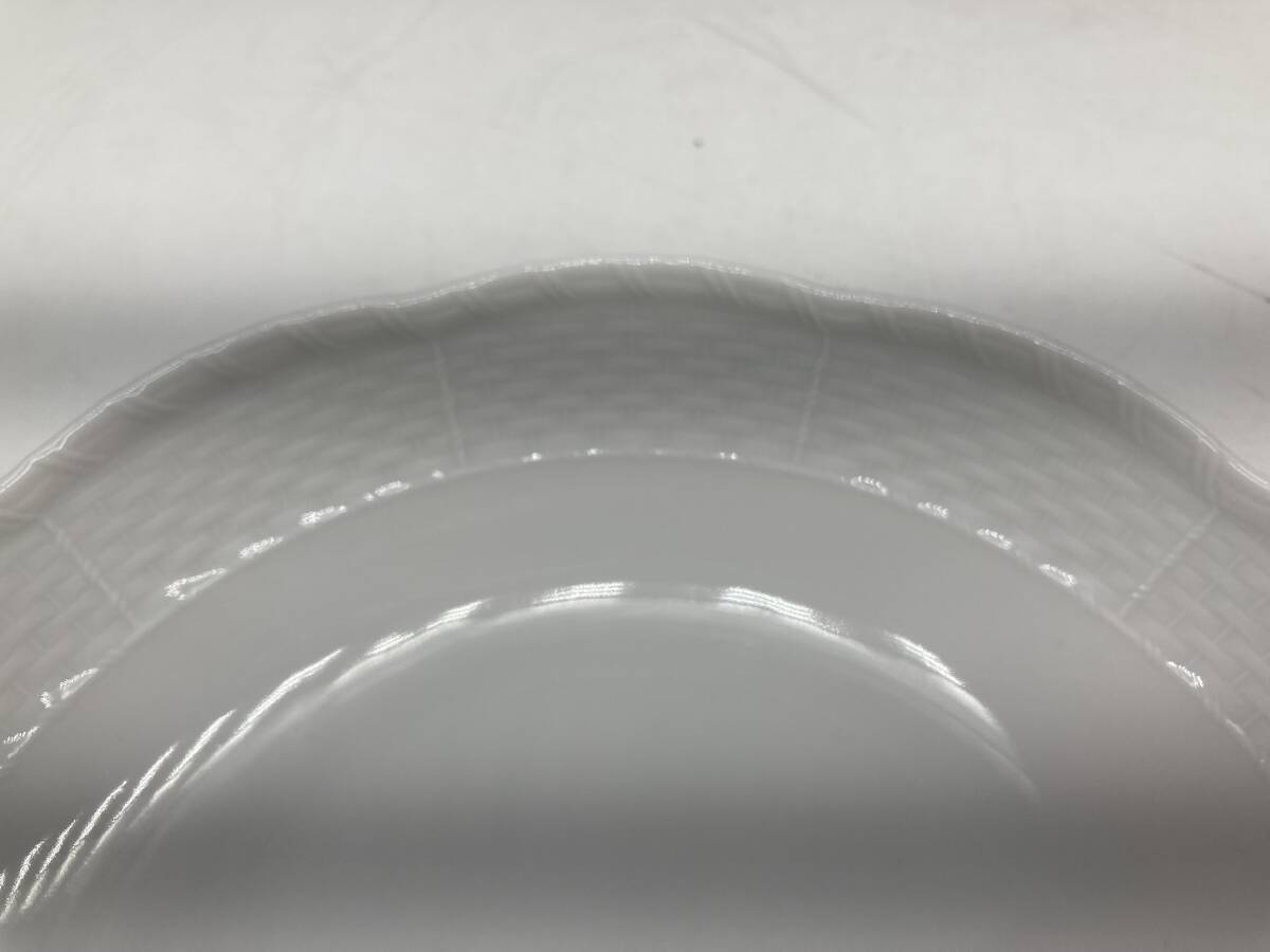 京都8★ Richard Ginori リチャードジノリ ベッキオホワイト 直径：約19㎝ ディッシュラウンド 皿 箱付き 栞 _画像5