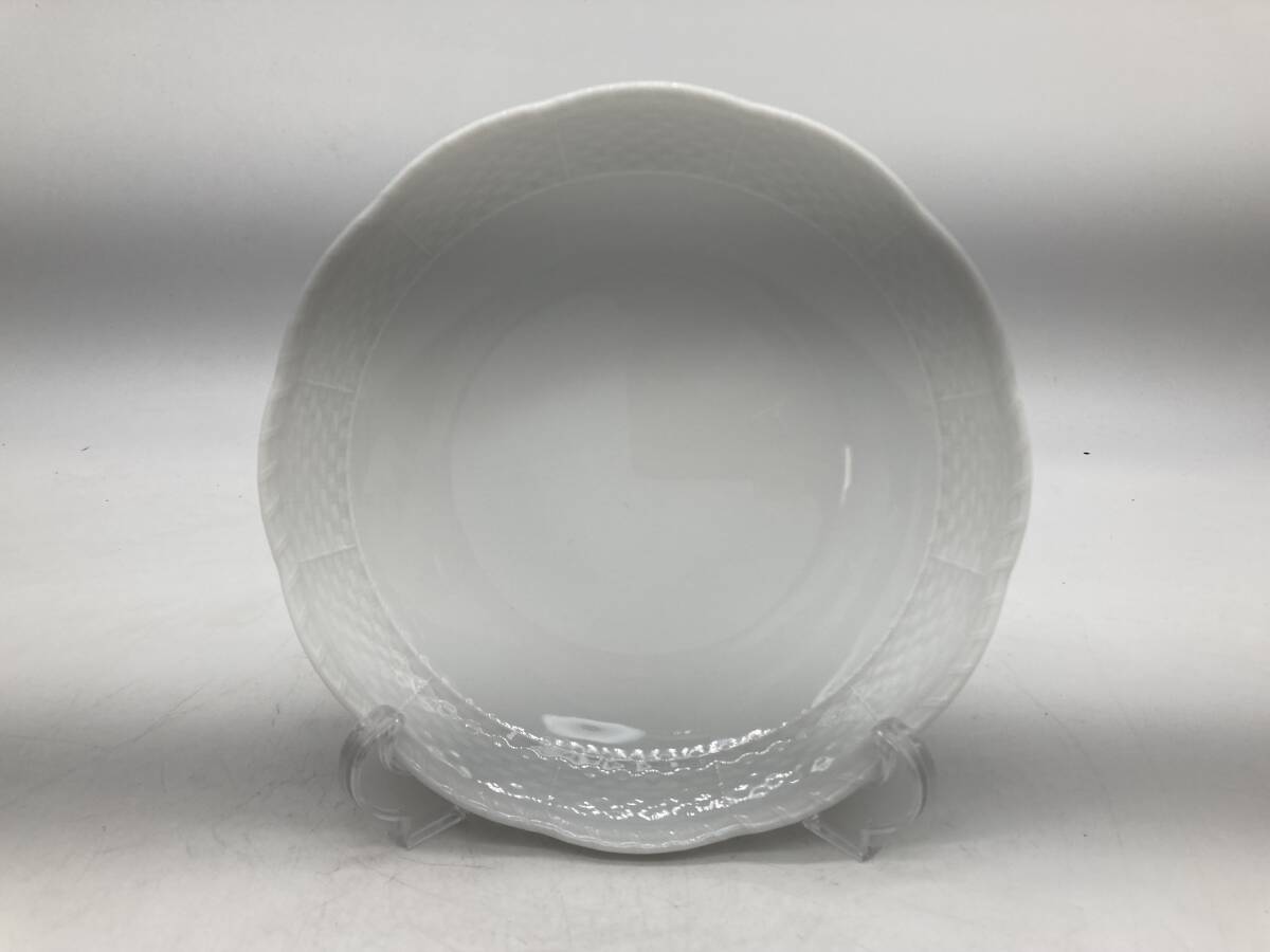 京都8★ Richard Ginori リチャードジノリ ベッキオホワイト 直径：約19㎝ ディッシュラウンド 皿 箱付き 栞 _画像2