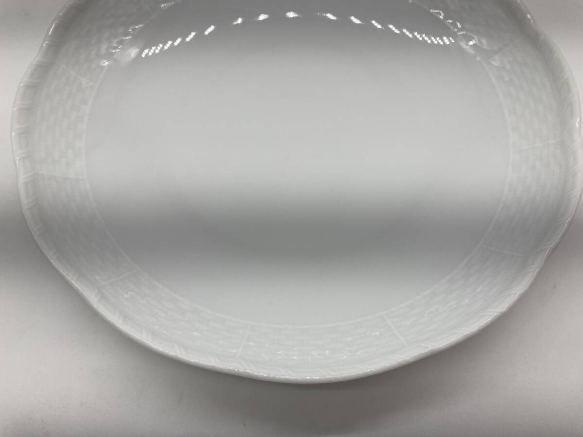 京都8★ Richard Ginori リチャードジノリ ベッキオホワイト 直径：約19㎝ ディッシュラウンド 皿 箱付き 栞 _画像4