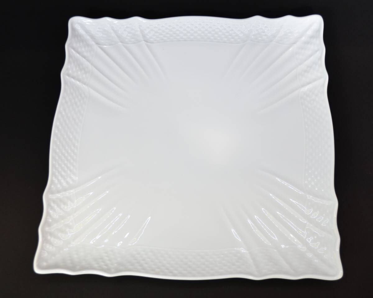 2K リチャードジノリ ジノリ ベッキオホワイト ベッキオ ホワイト スクエア 約27.5㎝ 4枚 食器 皿 白 Richard Ginori イタリア 洋食器_画像2