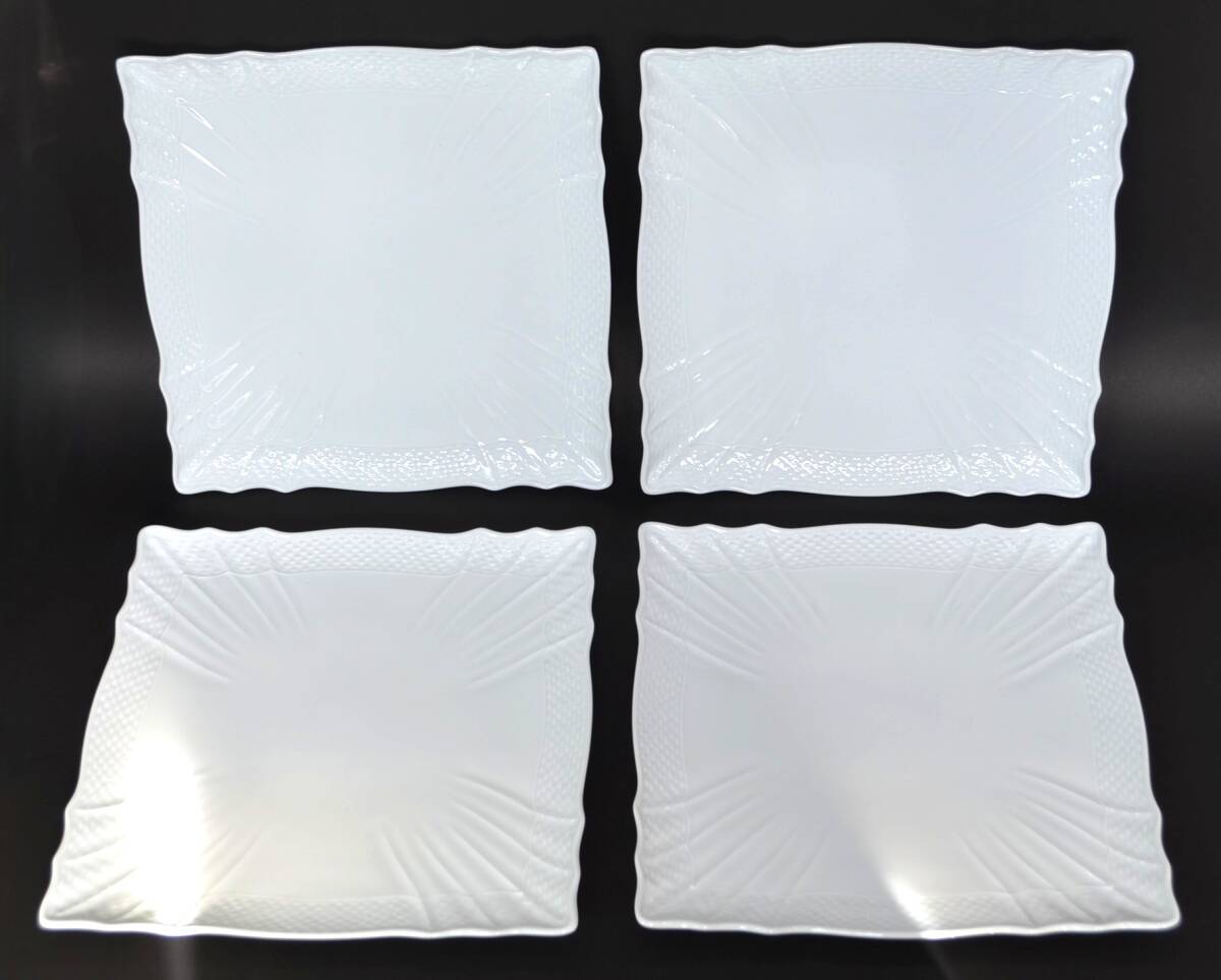 2K リチャードジノリ ジノリ ベッキオホワイト ベッキオ ホワイト スクエア 約27.5㎝ 4枚 食器 皿 白 Richard Ginori イタリア 洋食器_画像1