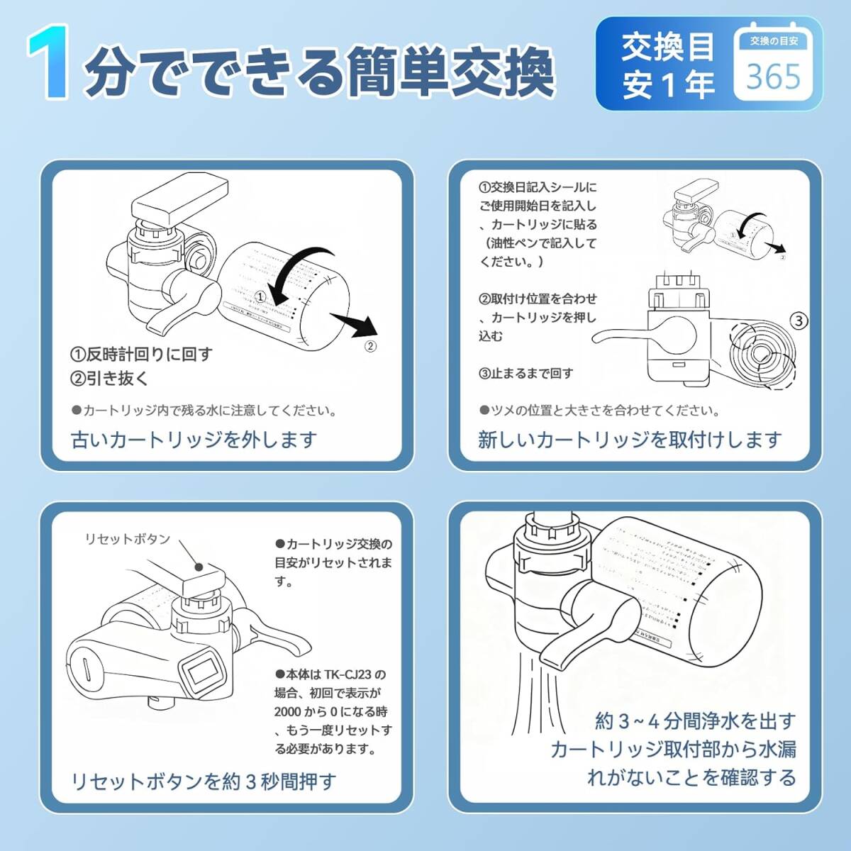 1325 TK-CJ24C1 Panasonic вентиль прямая связь type водяной фильтр сменный картридж 17+2 вещество удаление модель сменный TK-CJ23C1 TK-CJ23C2 PFOS/PFOA соответствует TK-CJ24