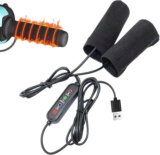 1296 グリップヒーター ホットグリップ 速暖 ハンドルヒーター usb給電 3段階温度調整 電熱ハンドル 電熱グリップ 防寒 オートバイ/自転車_画像2
