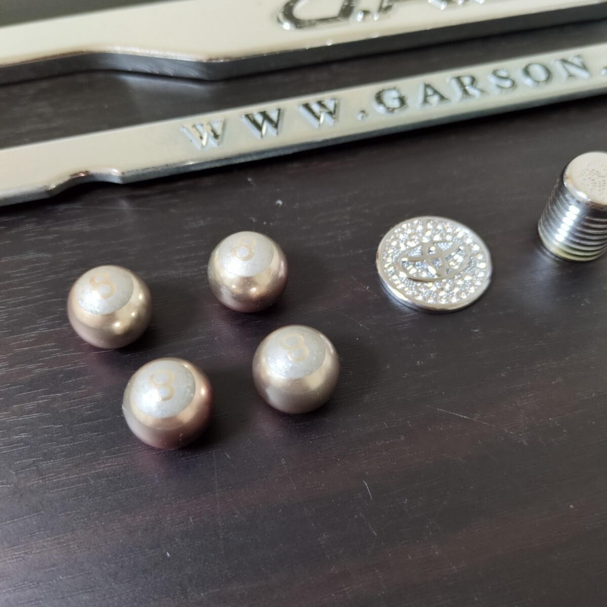 希少 DAD ナンバーフレーム ギャルソン D.A.D GARSON ライセンスフレーム クリスタル デーアーデー_画像4