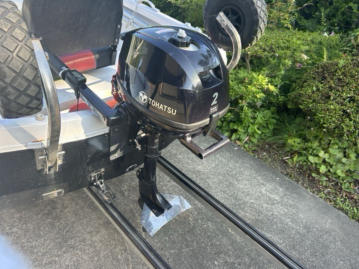 2馬力最大免許不要艇11フィートボートトレーラーセット　セット内容　2馬力エンジン　11フィートボート　　検付き軽トレーラー　など_画像4