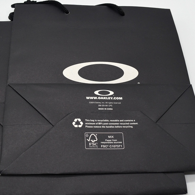 ★【OAKLEY オークリー】ショップバッグ（紙袋） ブラック 縦約25.2cm*横約22.5cm*マチ約11.2cm 5枚_画像4