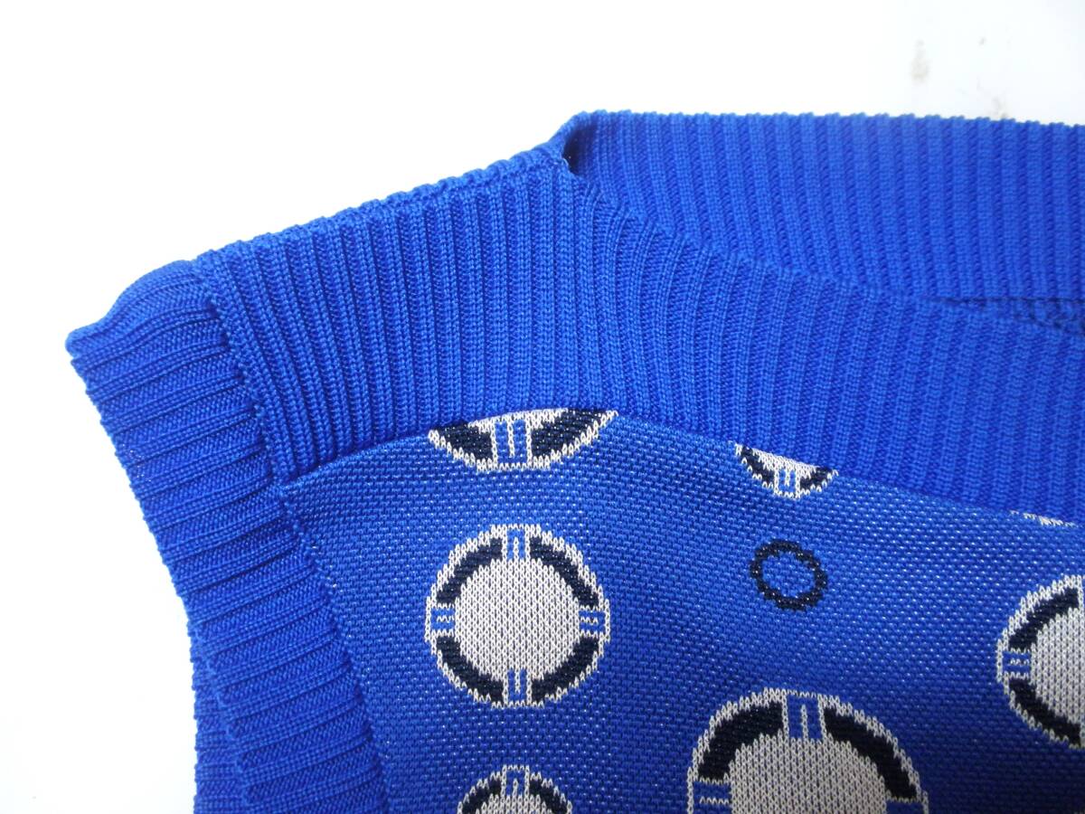 レトロ 古着 ワールド 丸柄 ブルー チュニック ワンピース★昭和 ヴィンテージ vintage ポップ 個性的 60 70年代_画像7