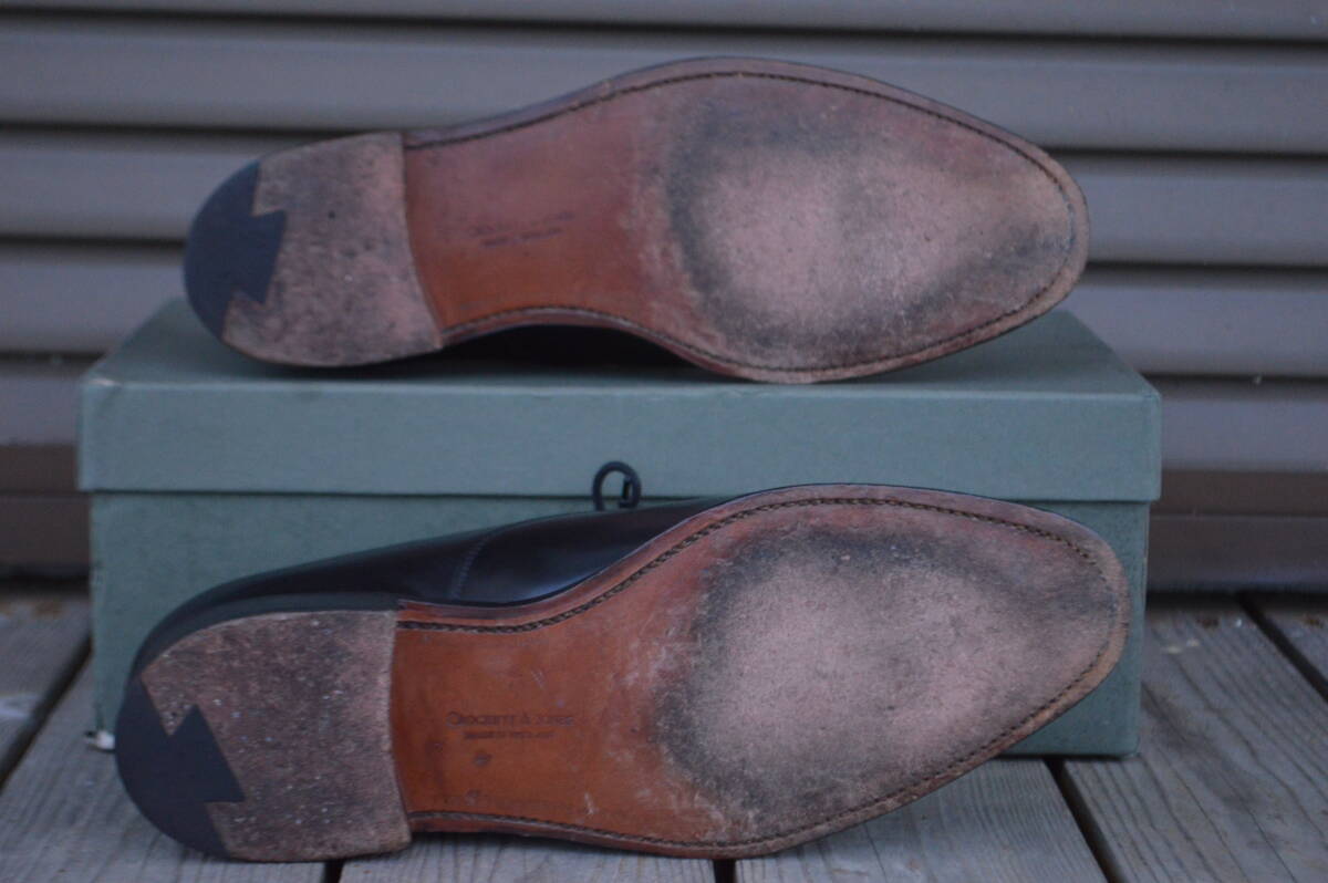 着用数回　CROCKETT＆JONES　CONNAUGHT　6E　ブラック　ストレートチップ　コノート　②_画像5