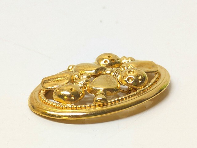 C2626-Y25-6632* Christian Dior Christian Dior брошь духи бутылка узор Gold цвет аксессуары текущее состояние товар 2*