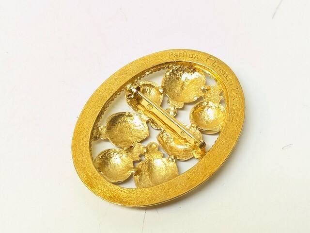 C2626-Y25-6632* Christian Dior Christian Dior брошь духи бутылка узор Gold цвет аксессуары текущее состояние товар 2*