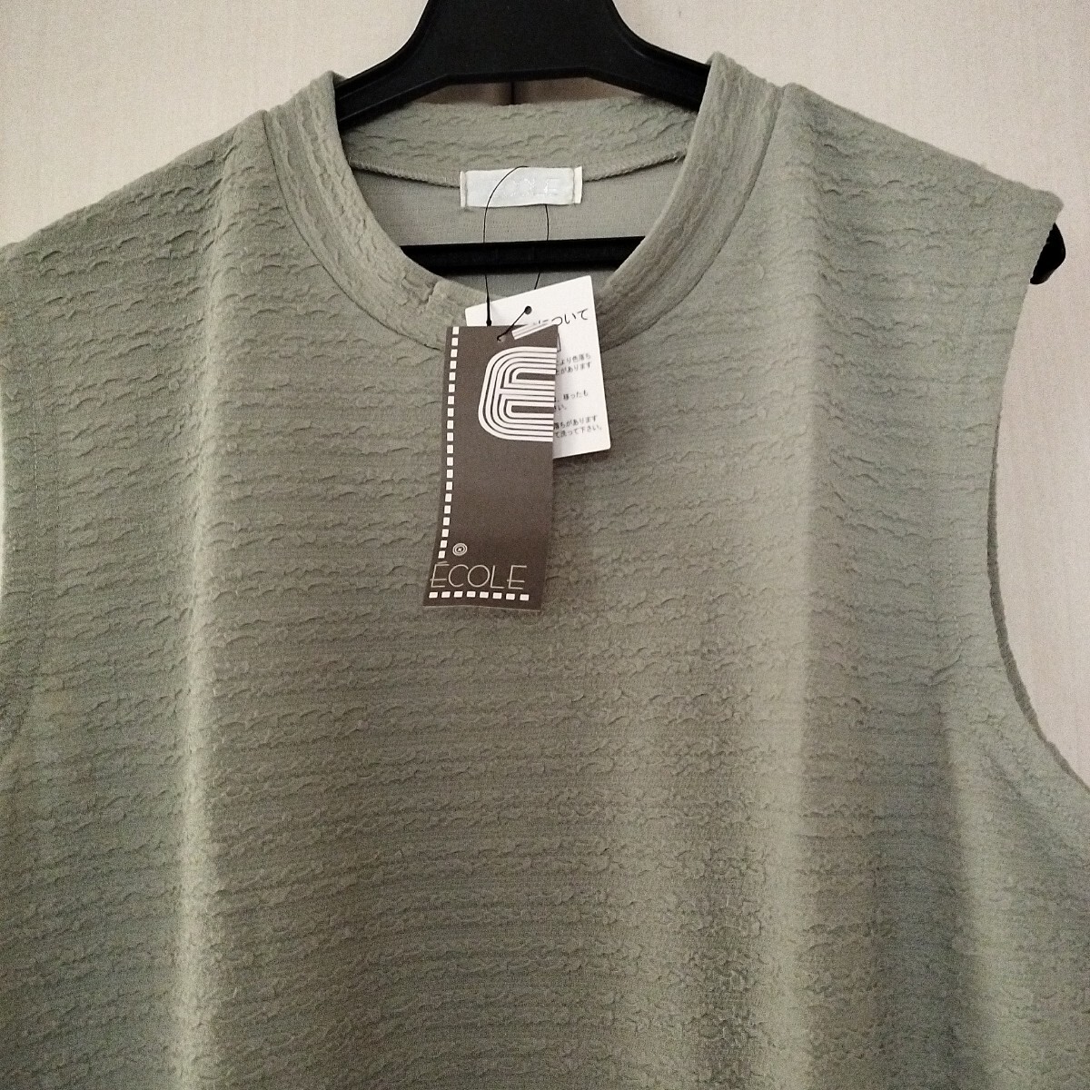 新品【M～Lサイズ】ECOLE レディース ミセス チュニックベスト ノースリーブ 重ね着に ポケット付き 関西ファッション連合 455163 ③_画像2