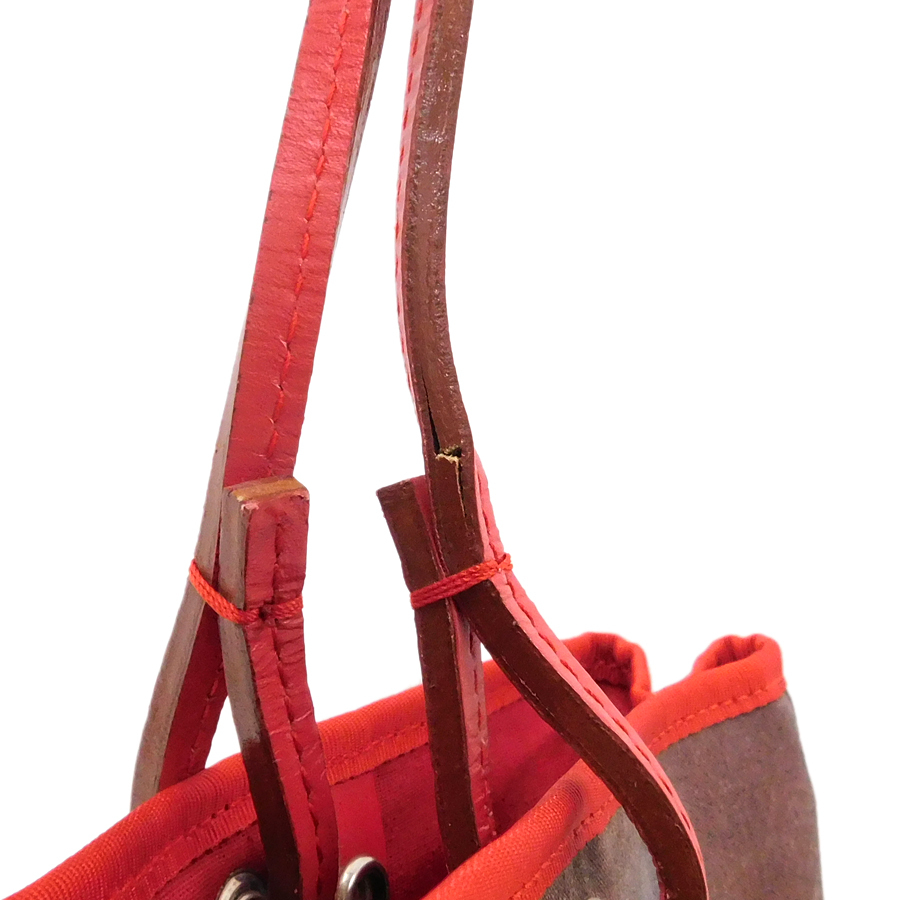 アニヤハインドマーチ ハンドバッグ キャンバス×エナメル レッド系 犬モチーフ 手提げ ANYA HINDMARCH_画像9