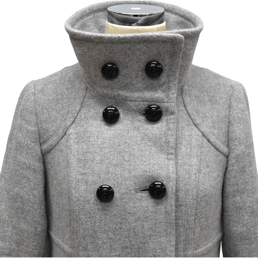 バーバリーブルーレーベル コート ダブル レディース ライトグレー BLUELABEL BURBERRY_画像4