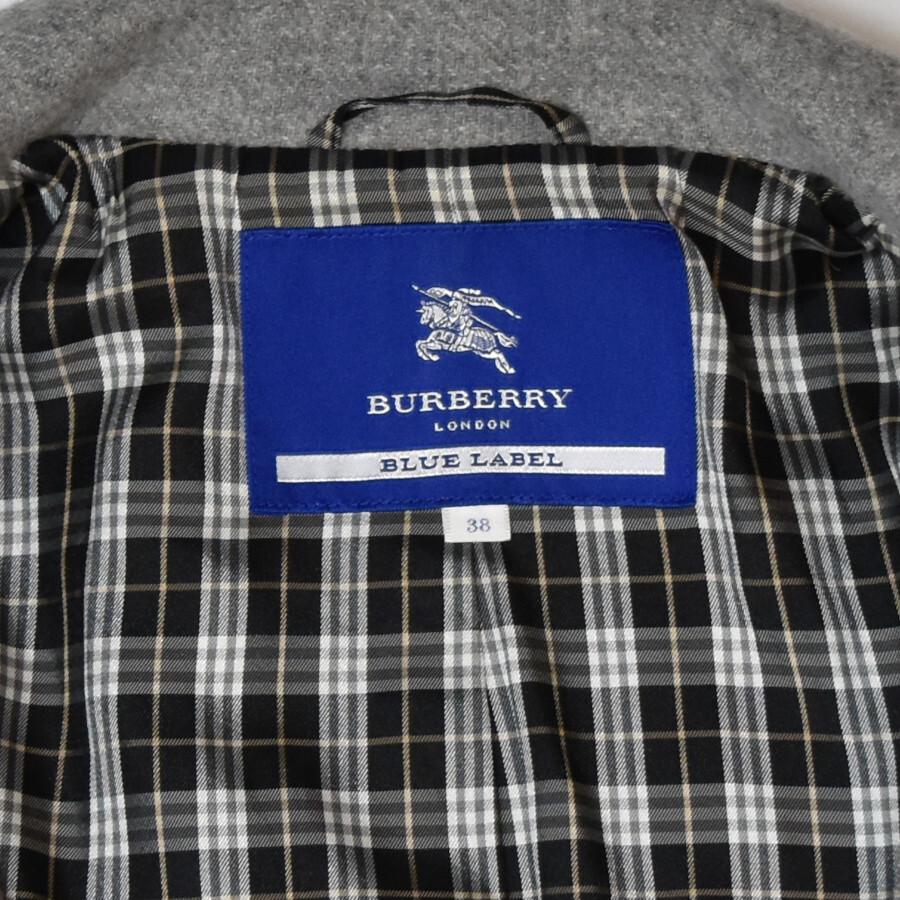 バーバリーブルーレーベル コート ダブル レディース ライトグレー BLUELABEL BURBERRY_画像7